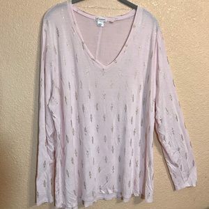 Self esteem 3x  Cute pink tunic w gold arrow print